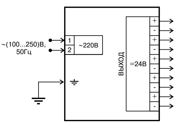 Схема подключения блока питания МТМ-4000Р