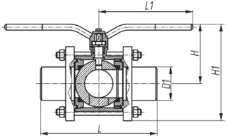Рис.1. Схематическое изображение кранов АРС15 (присоединение под приварку)