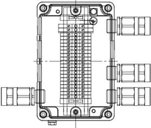 Рис.1. Схематическое изображение соединительной коробки КСРВ-Т68