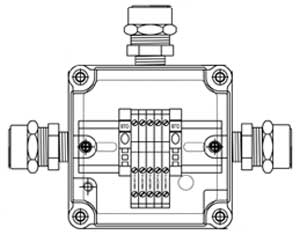 Рис.1. Схематическое изображение соединительной коробки КТГ-РИ