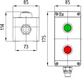Рис.1. Схематическое изображение готовых стандартных постов управления и индикации ПКИЕ-П25