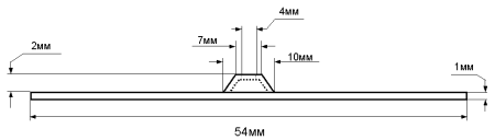 Рис.2. Габаритные и присоединительные размеры крепления на 54 мм для трансформаторов (20-75 Вт)