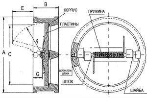 Рис.1. Схематическое изображение обратного клапана Model C (65 мм)