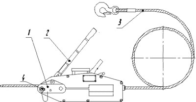 Рис.1. Схема механизма тягового тросового монтажного МТТМ-3,2