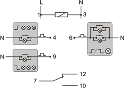 Рис.1. Схема подключения реле BIS-412