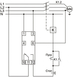 Рис.1. Схема подключения реле RKI