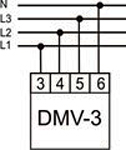 Рис.1. Схема подключения индикатора DMV-3