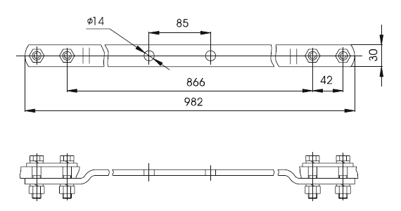 Рис.1. Схематическое изображение узла крепления УКЭ-7