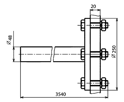 Рис.1. Схематическое изображение узла крепления УКЭ-17