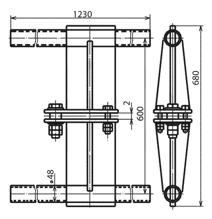 Рис.1. Схематическое изображение узла крепления УКЭ-22