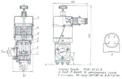 Рис.1. Схема клапана долива РКЖ 30-24В