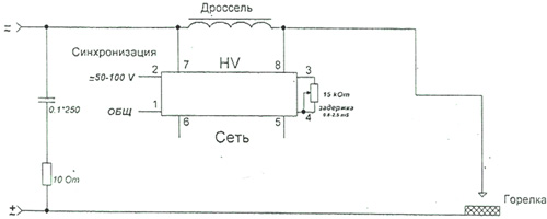 Рис.1. Электрическая схема подключения осциллятора RE 177